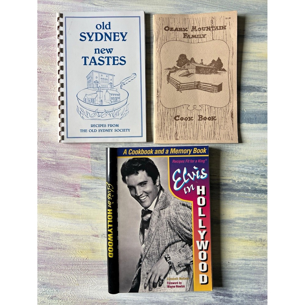 Vintage Cookbook Lot 3 Elvis Presley Ozark Mountain Old Sydney Recipes 1976-94